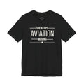 Aviation T-Shirt — “She Keeps Aviation Moving” Pilot & Aviation Enthusiast Tee