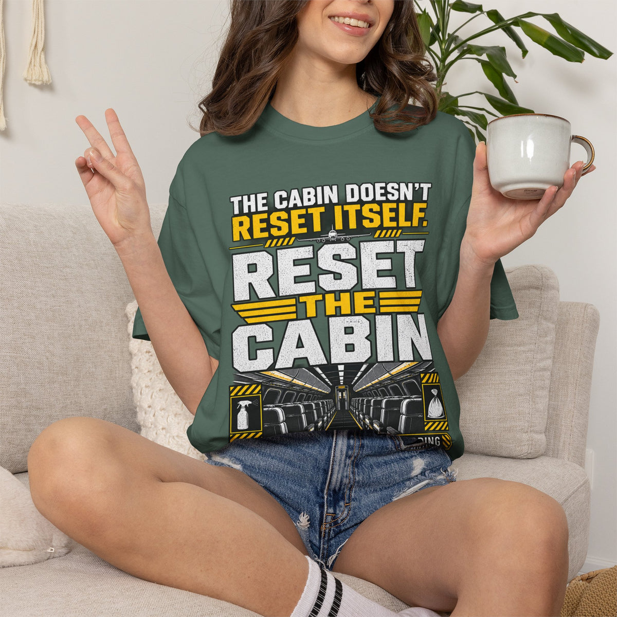 Reset the Cabin | Aviation Cabin Crew T-Shirt