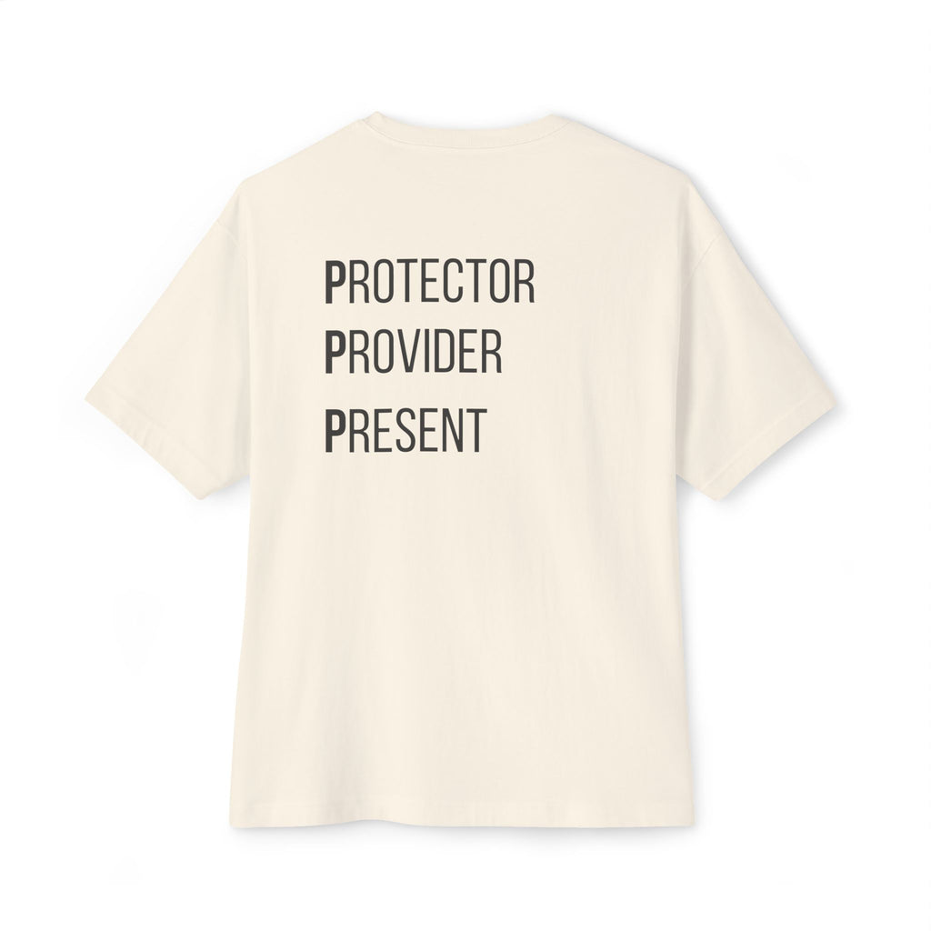 Black Dad Energy Tee — "Protector Provider Present" Oversized Shirt