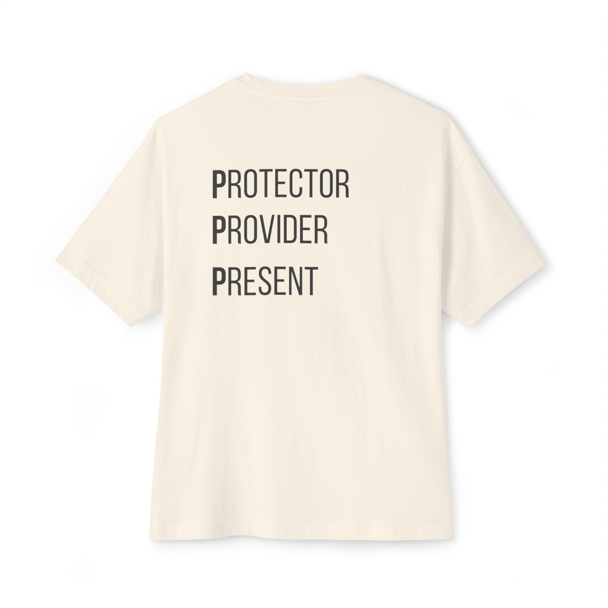 Black Dad Energy Tee — "Protector Provider Present" Oversized Shirt