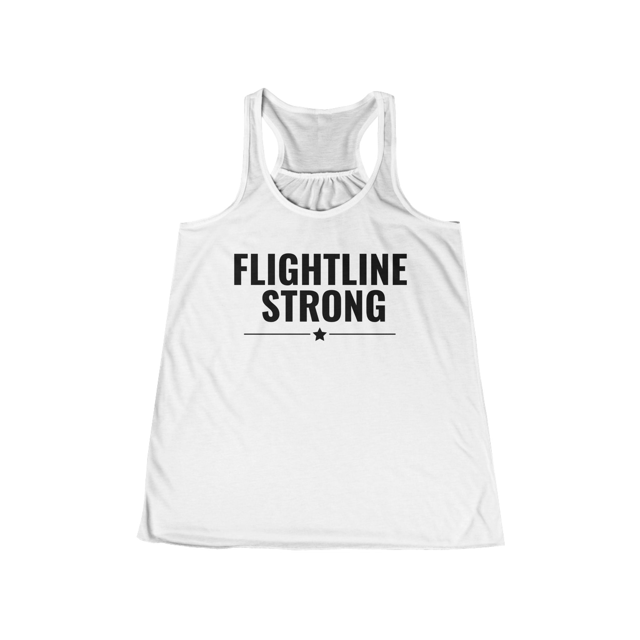Flightline Strong Women’s Racerback Tank Top — Military/Aviation Support Tank