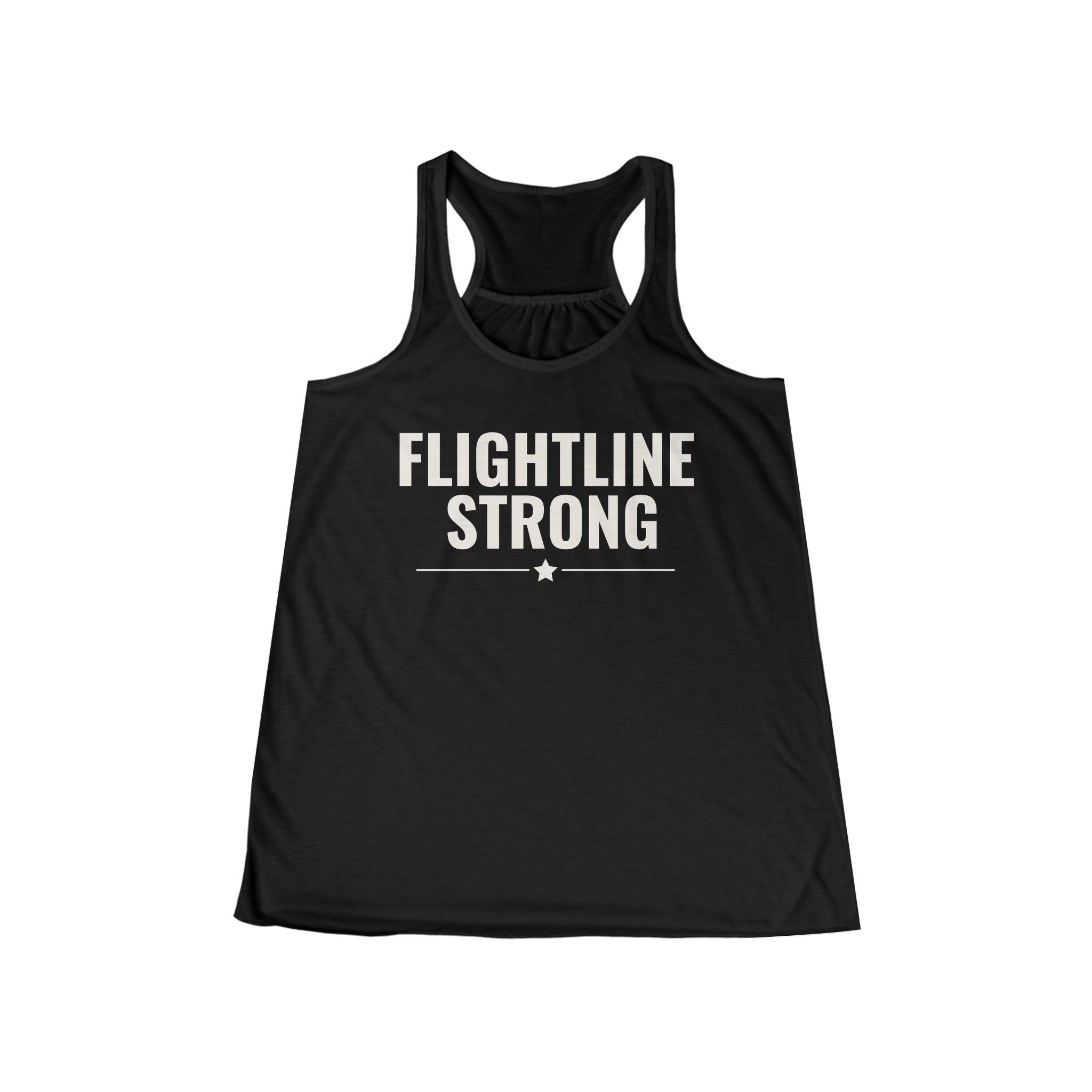 Flightline Strong Women’s Racerback Tank Top — Military/Aviation Support Tank